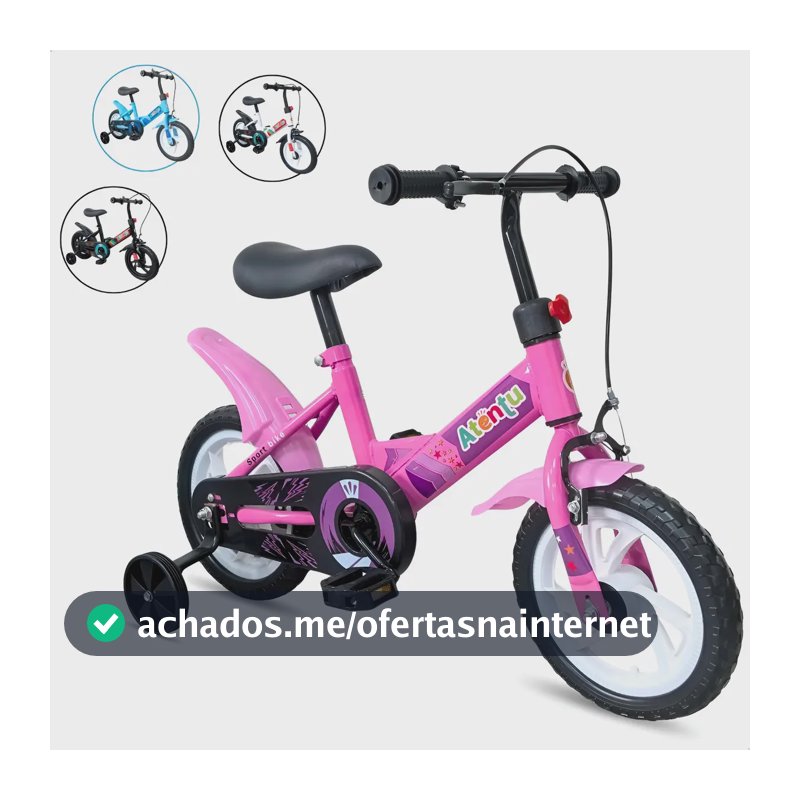 Bicicleta Infantil Aro 12 Com Rodinhas Laterais Equilíbrio Rosa S