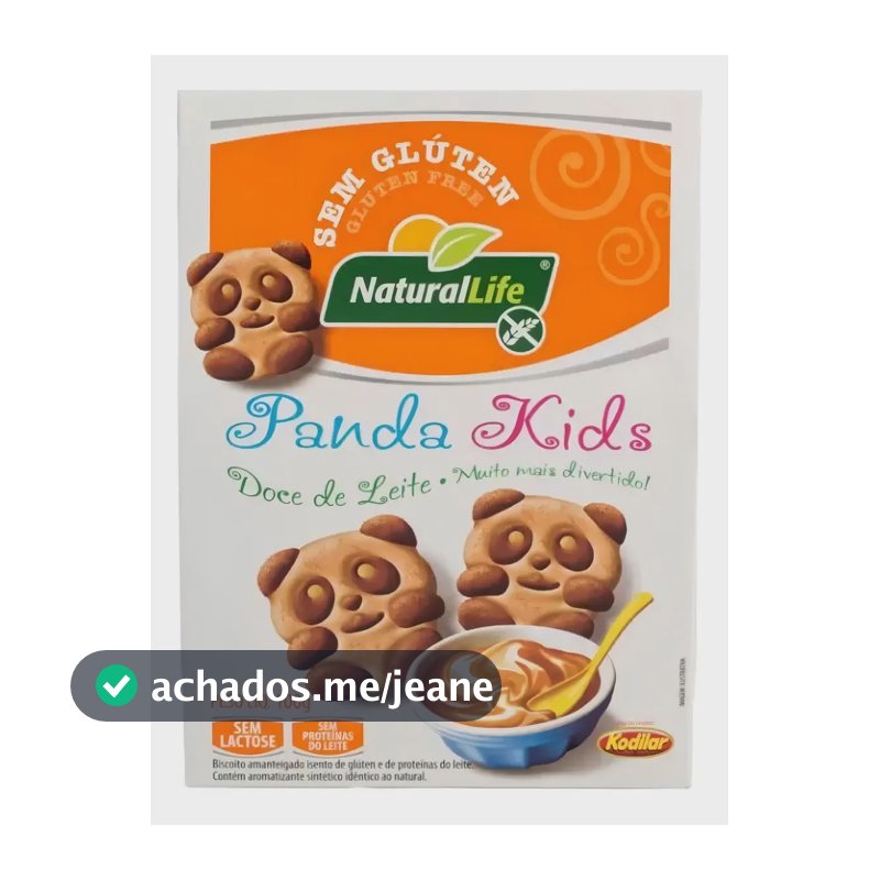 Biscoito Panda Kids Doce De Leite S/glúten Natural Life 100g