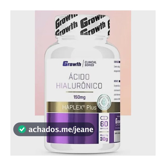 Ácido Hialurônico Haplex 60 Cps. Veganas Growth Supplements