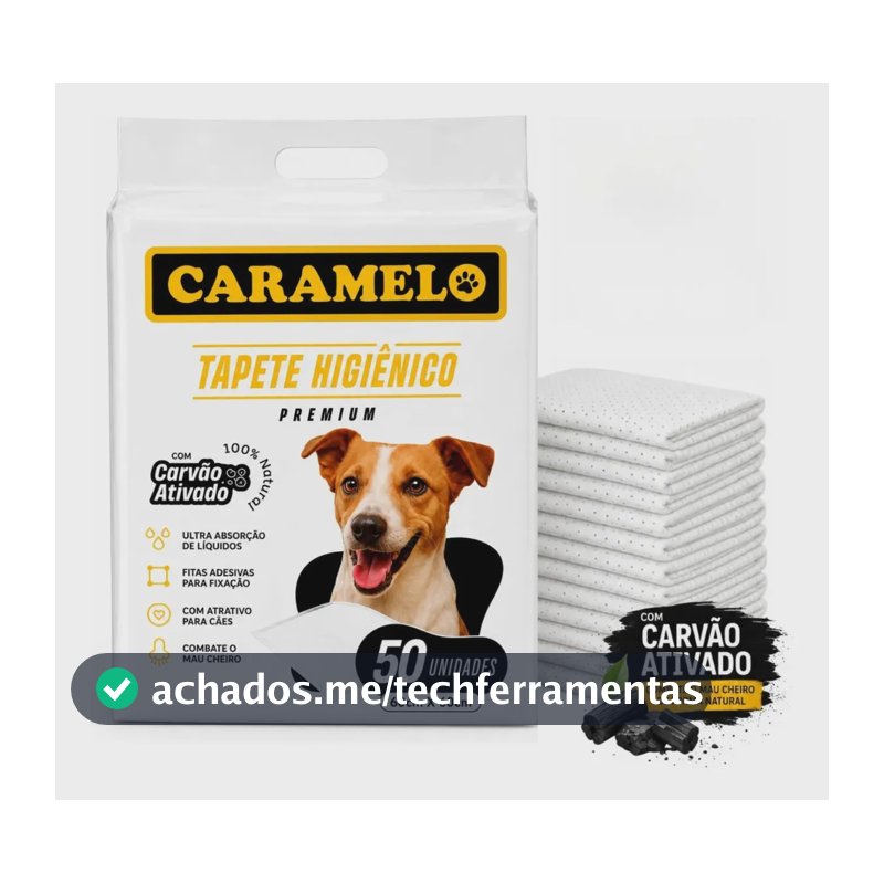 Tapete Higiênico com Carvão Ativado 50 Unidades 60x60 - Caramelo