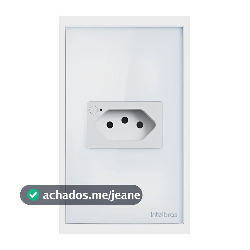 Tomada Inteligente 10A WiFi ETS 1001 Izy Smart Intelbras C/ Medidor Consumo Alexa Cor Branco