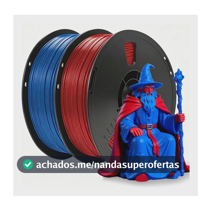 Filamento De Impressora 3d Pla 1,75mm 2kg Impressão Cor Lisa Vermelho E Azul
