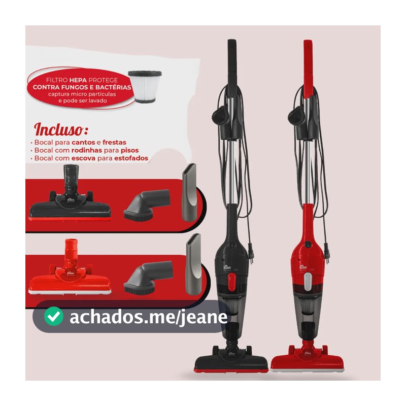 Aspirador De Pó 3 Em 1 1300w Preto Kian