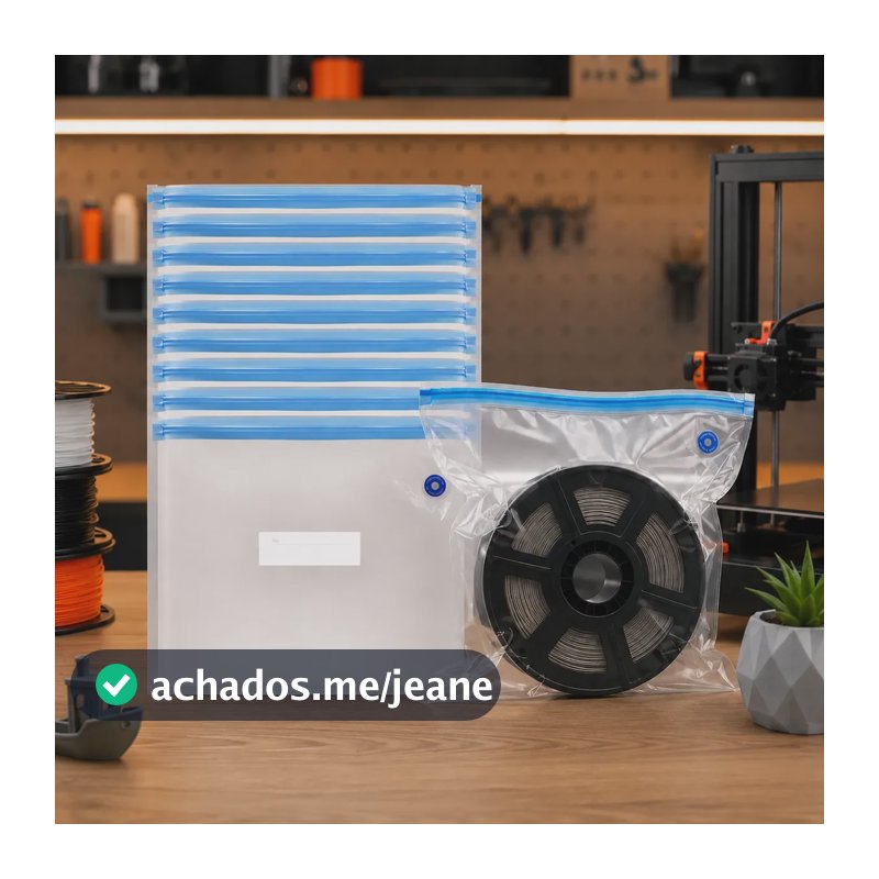Kit 10 Saco Vácuo Filamento 3d Pla Abs Petg Tpu Reutilizável