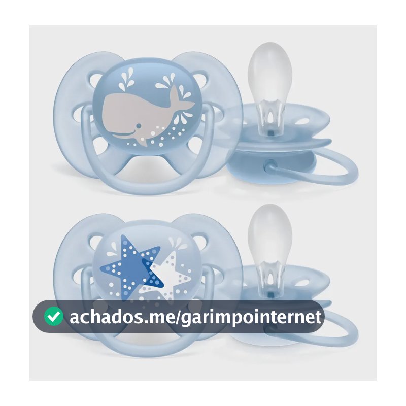 Philips Avent SCF223/03 chupeta ultra soft decorada 6-18 meses azul 2 unidades