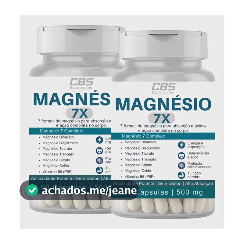 2x Magnésio 7x Suplemento Sono Profundo 60 Caps Sem Sabor | Envio Em 24h