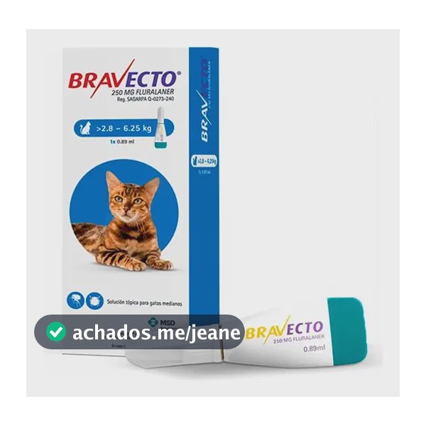 Bravecto Spot Em Gatos Com Pulgas 2,8-6,25 Kg