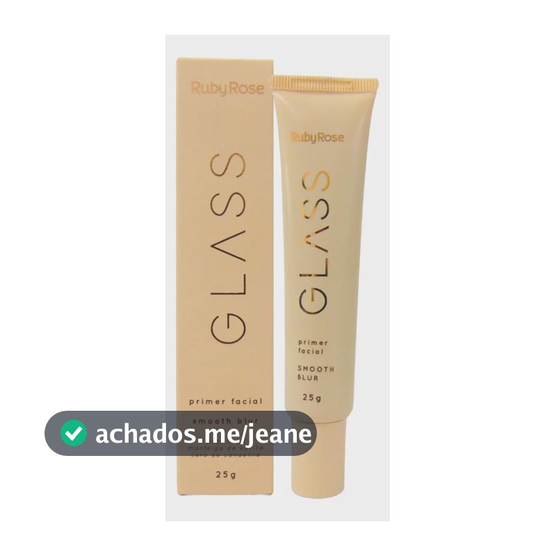 Primer Facial Glass Ruby Rose Smooth Blur Uniforme Acetinado Tom do primer Bege