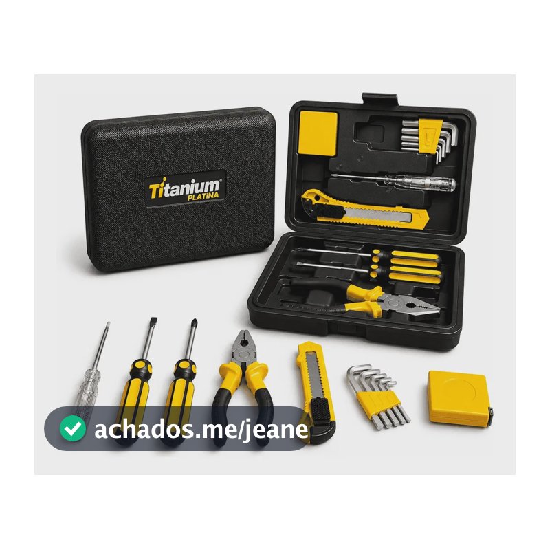 Jogo De Ferramentas 11 Peças Completo Titanium Platina Amarelo