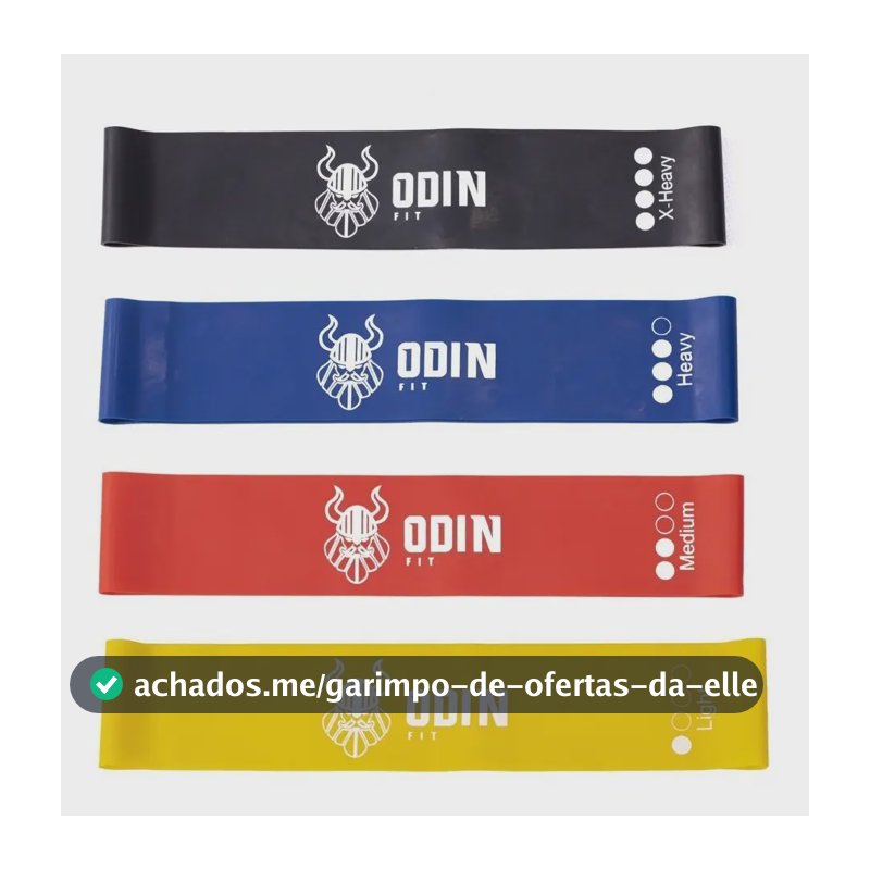 Kit Mini Bands Elástico 4 Intensidades Faixa Loop Odin Fit