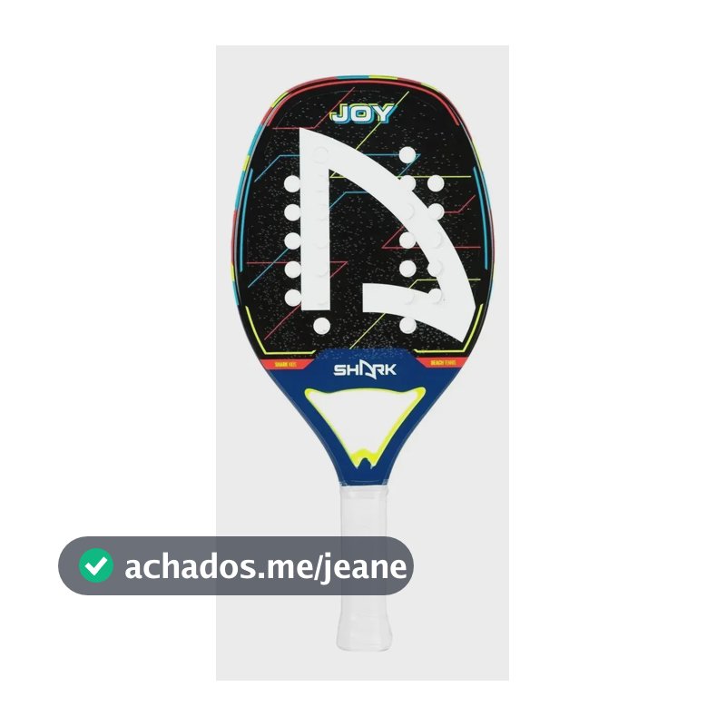 Raquete De Beach Tênnis Shark Joy 2026 - Infantil + Capa Colorido