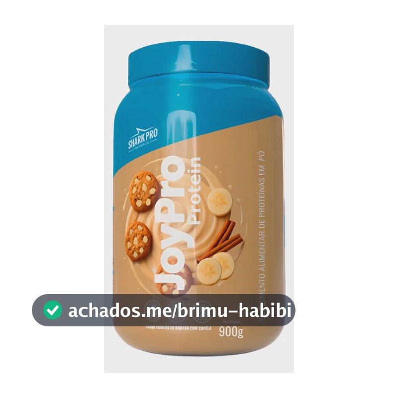 Whey Joypro Pote 900g Bolinho Banana Com Canela Shark Pro