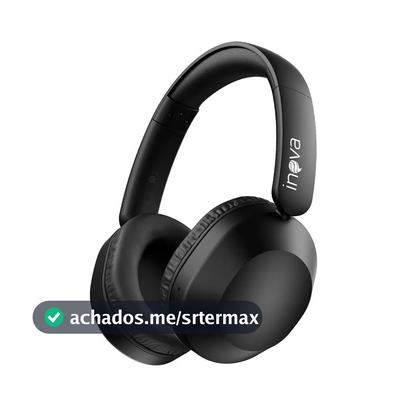 Fone De Ouvido Headphone Bluetooth 6.0 Sem Fio Premium Potente Super Bass Compatível, bateria de 50 Horas Para iPhone Samsung Xiaomi Redmi Lenovo Motorola Esportivo Caminhada Academia Cor Preto Inova