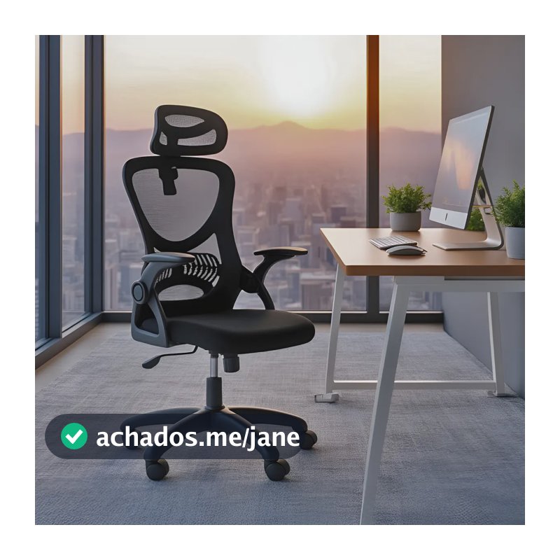 Cadeira de Escritório Giratória HomeNow Columbus Presidente NR17 120kg Preta com Tela Mesh