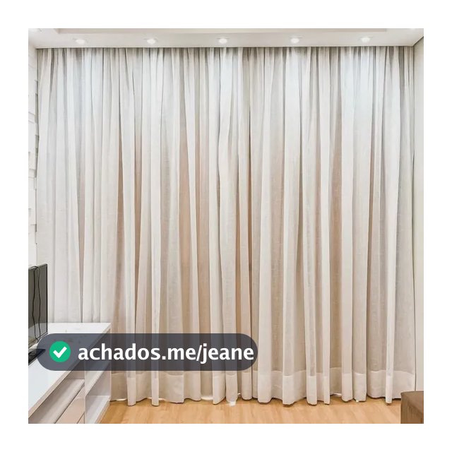 Cortina De Linho Palha Off White 4,00x2,80 Trilho Suiço Maxi Palha Off White Bege