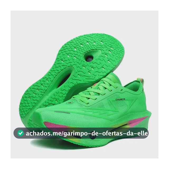 Tênis De Corrida Chunta Com Placa De Fibra De Carbono Azul 4 Verde 44 Eu