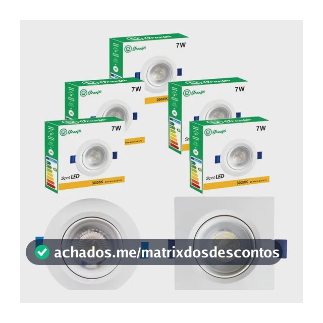 Kit 10 Spot Luminária 7w Qd Rd Frio 6500k Quente 3000k