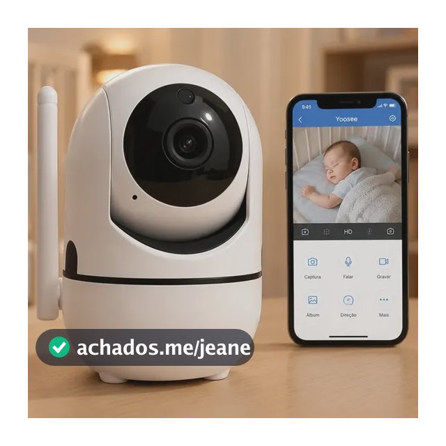 Câmera Baba Eletrônica Wifi Sem Fio Visão Noturna Audio 360 Branco