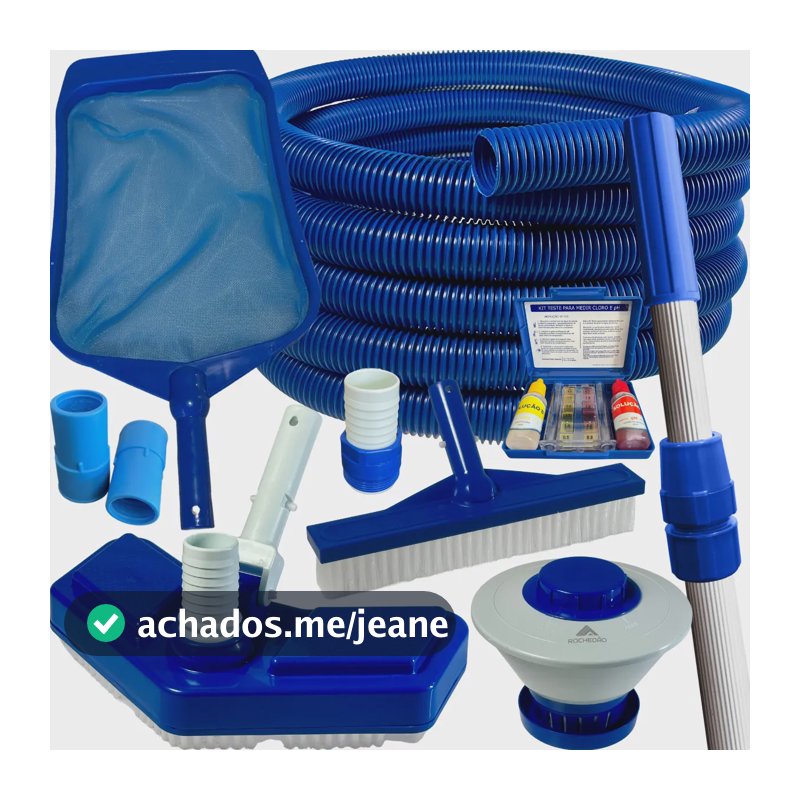 Kit Limpeza Piscinas Fibra Vinil Alvenaria Cabo 3m