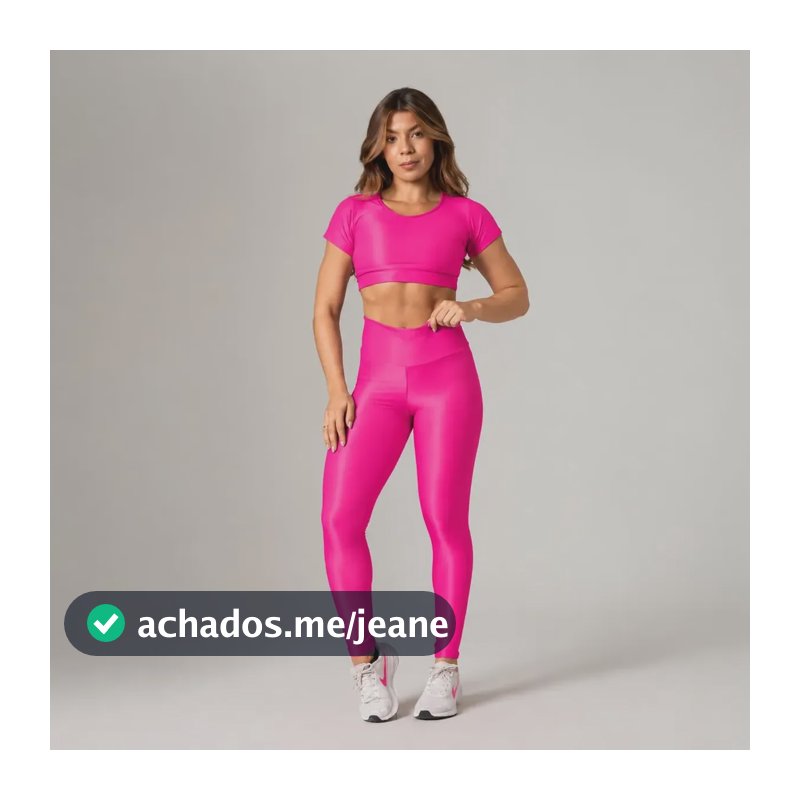 Conjunto Legging Clássica  + Top Gisele Compressão Rosa Pink 36 Ao 42
