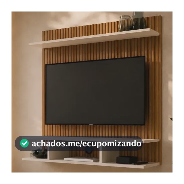 Painel De Tv 32 Polegadas Suspenso Com Nichos E Prateleiras