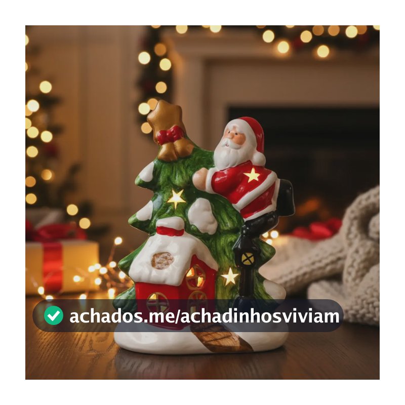 Casinha Do Papai Noel Natal Enfeite Natalino Led Colorido  Vermelho Branco Amarelo Preto 12v