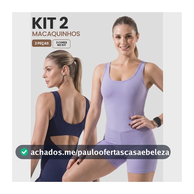 Kit 2 Macacão Fitness Academia Zero Transparencia Modelador Lilás E Azul G (42-44)