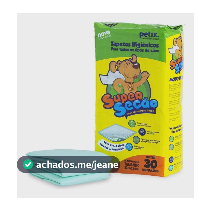 Tapete Higiênico Petix para Cães com Eliminação de Odor 80x60cm