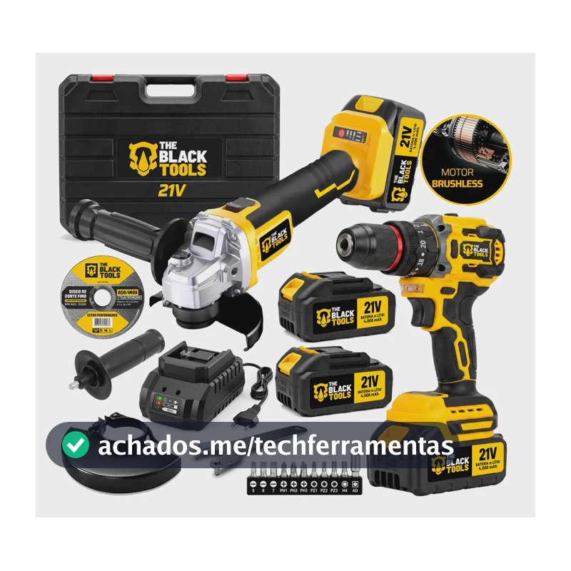 Kit Ferramentas Brushless A Bateria 2 Em 1 The Black Tools