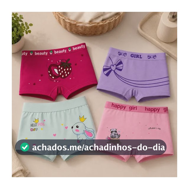 Kit 10 Calcinhas Box Shortinho Infantil Menina 2 A 10 Anos