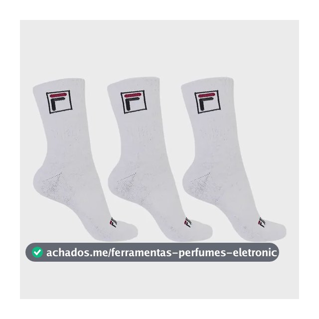 Kit 3 Pares Meia Fila Fbox Cano Alto Branca Unissex Original