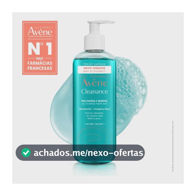 Gel de Limpeza Facial Purificante Avène Cleanance Pele Oleosa e Sensível 400g