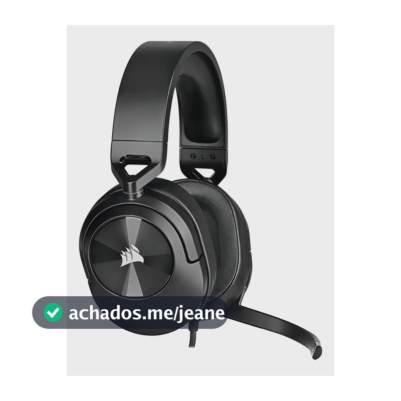 Headset Gamer Corsair HS55 Com Microfone e LED, Preto