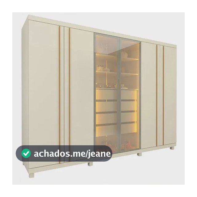 Guarda-roupas Casal 6 Portas Com Pés E Led Absolut Ah Off White