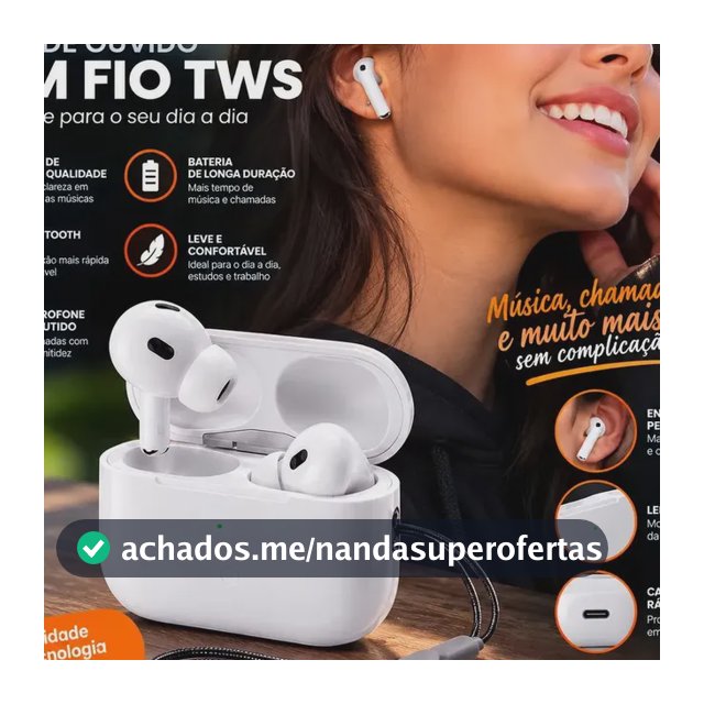 Fone Bluetooth H’Maston RS21 TWS 5.4 Sem Fio Branco