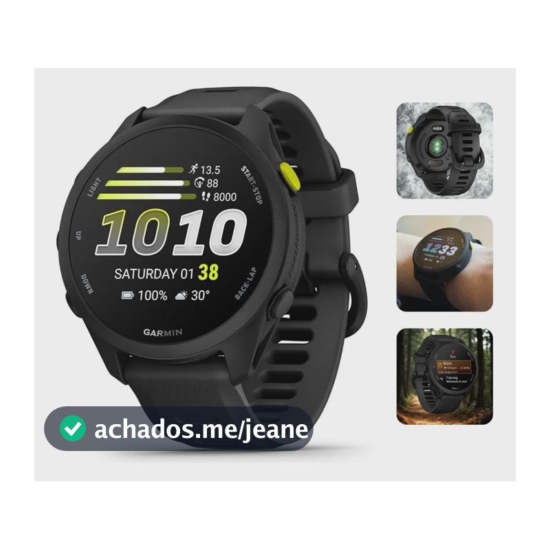 Garmin Relógio Forerunner 70 Preto 43mm Monitor Cardíaco Preto Mesh