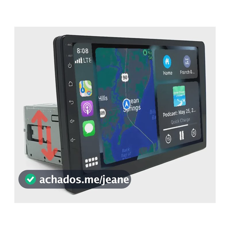 Multimídia 9  Mp5 Carplay A-auto Bluetooth 1 Din Ajustável Carplay Android Auto