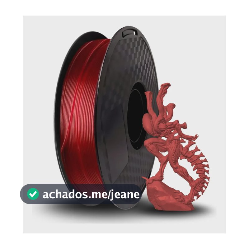 Filamento Impressora 3d Petg 1,75mm 1kg Masterprint Cor Vermelho translúcido