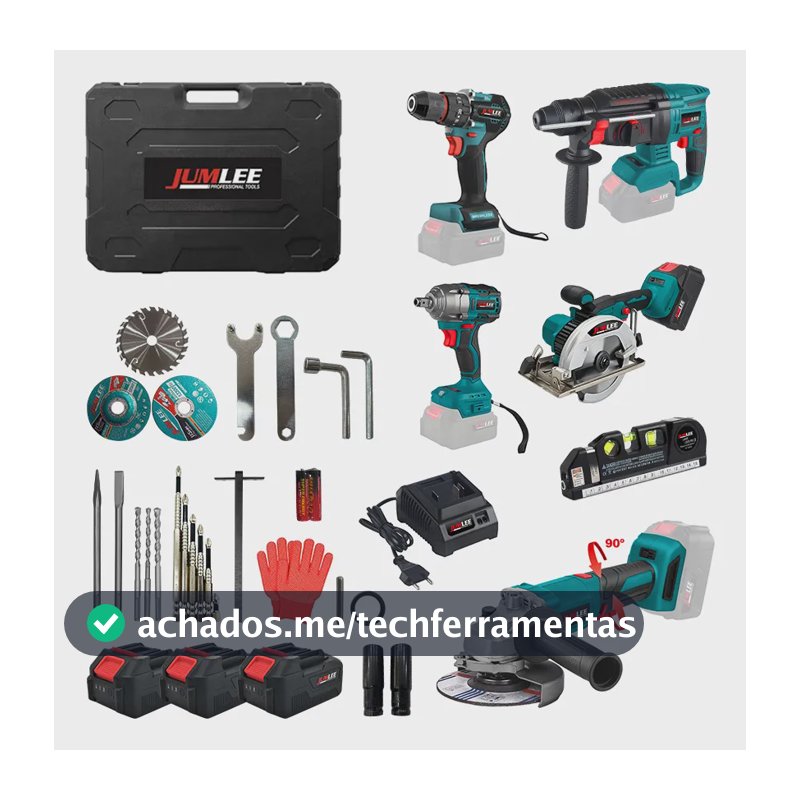 Kit Ferramentas 6 Em 1 Sem Fio 3 Baterias 48v Multifuncional