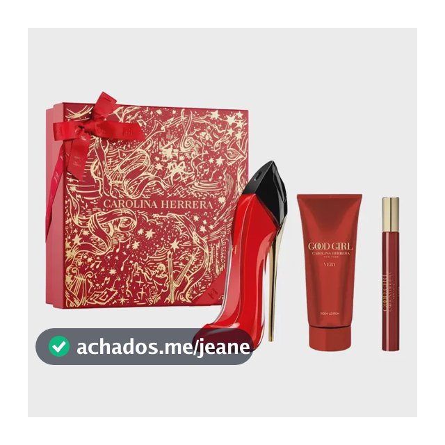 Compre perfume eganhe kit completo - Perfume Feminino Very Good Girl Carolina Herrera Edp 80ml + Body Lotion 100ml + Travel Size 10ml