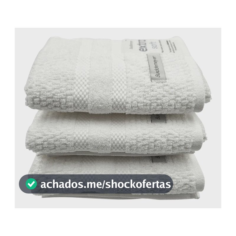 3 Toalhas Buddemeyer Vanilla Rosto Algodão Extrasoft Brancas Branco