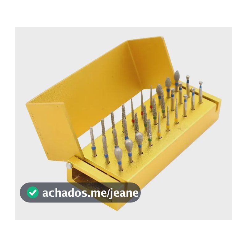 Kit 30 Brocas Polimento Alta Rotação Diamantada Com Estojo Aleatório