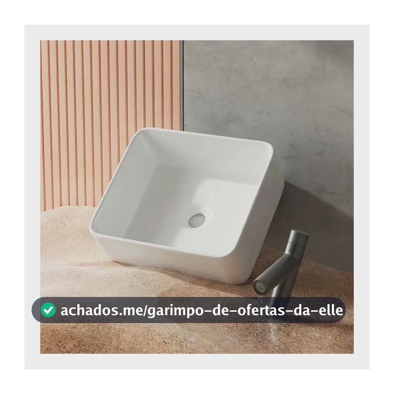 Cuba De Apoio Branca Cerâmica 40x30cm acabamento premium hidrófuga para banheiro moderno Winda