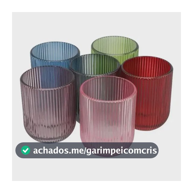 Jogo de Copos Coloridos de Vidro 270 mL EMPORIUM