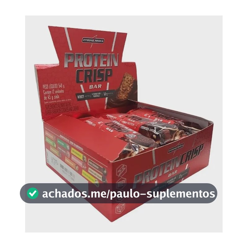 Crisp Bar Caixa 12 Und (540g) Integralmédica Sabor Trufa De Avelã