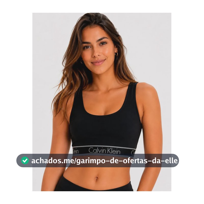 Top Calvin Klein Regata Fitness Cotton Conforto Original Preto Liso G
