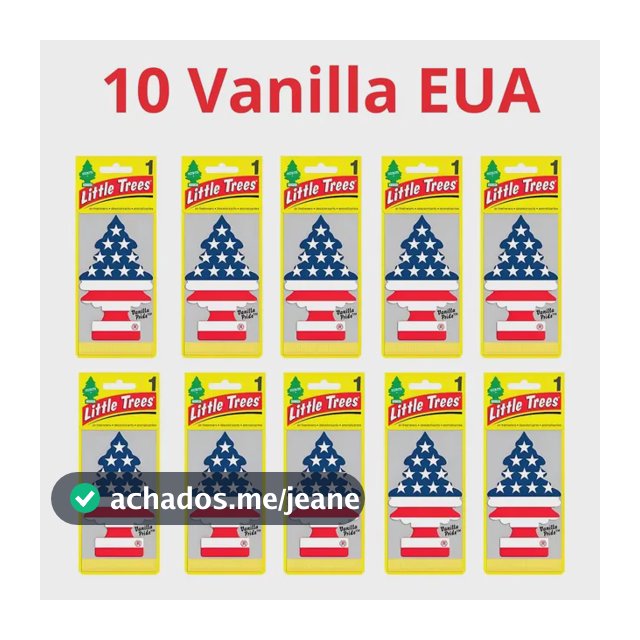 Aromatizador Ambientes Carro Vanilla Little Trees Papel Kit com 10