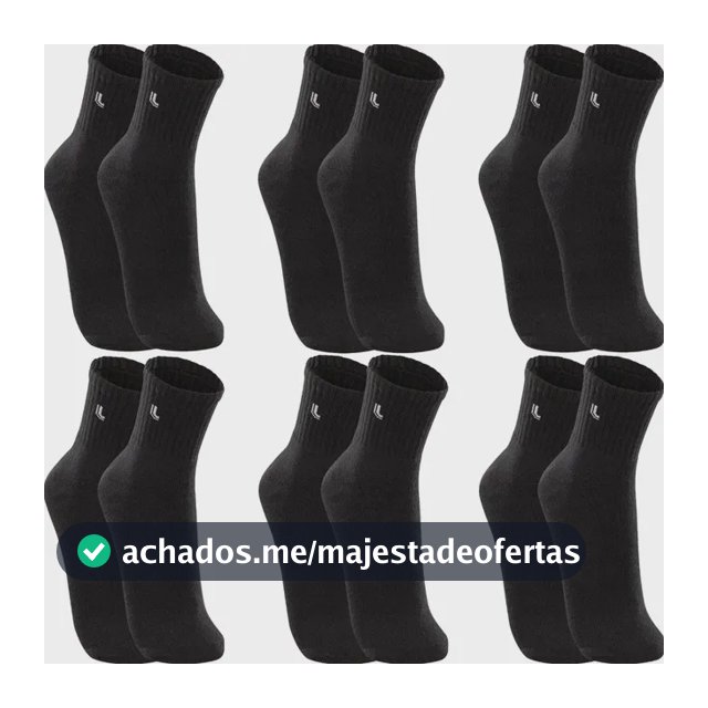 Kit 6 Pares Meias Lupo Cano Médio Esportivas Academia