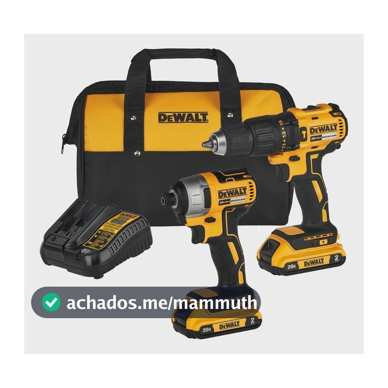 Combo Parafusadeira Furadeira de Impacto 13mm + Parafusadeira de Impacto 6,3mm DEWALT DCK276D2