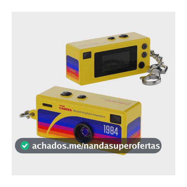 Câmera Digital Retrô Chaveiro Portátil 1080p 0,96 Amarelo